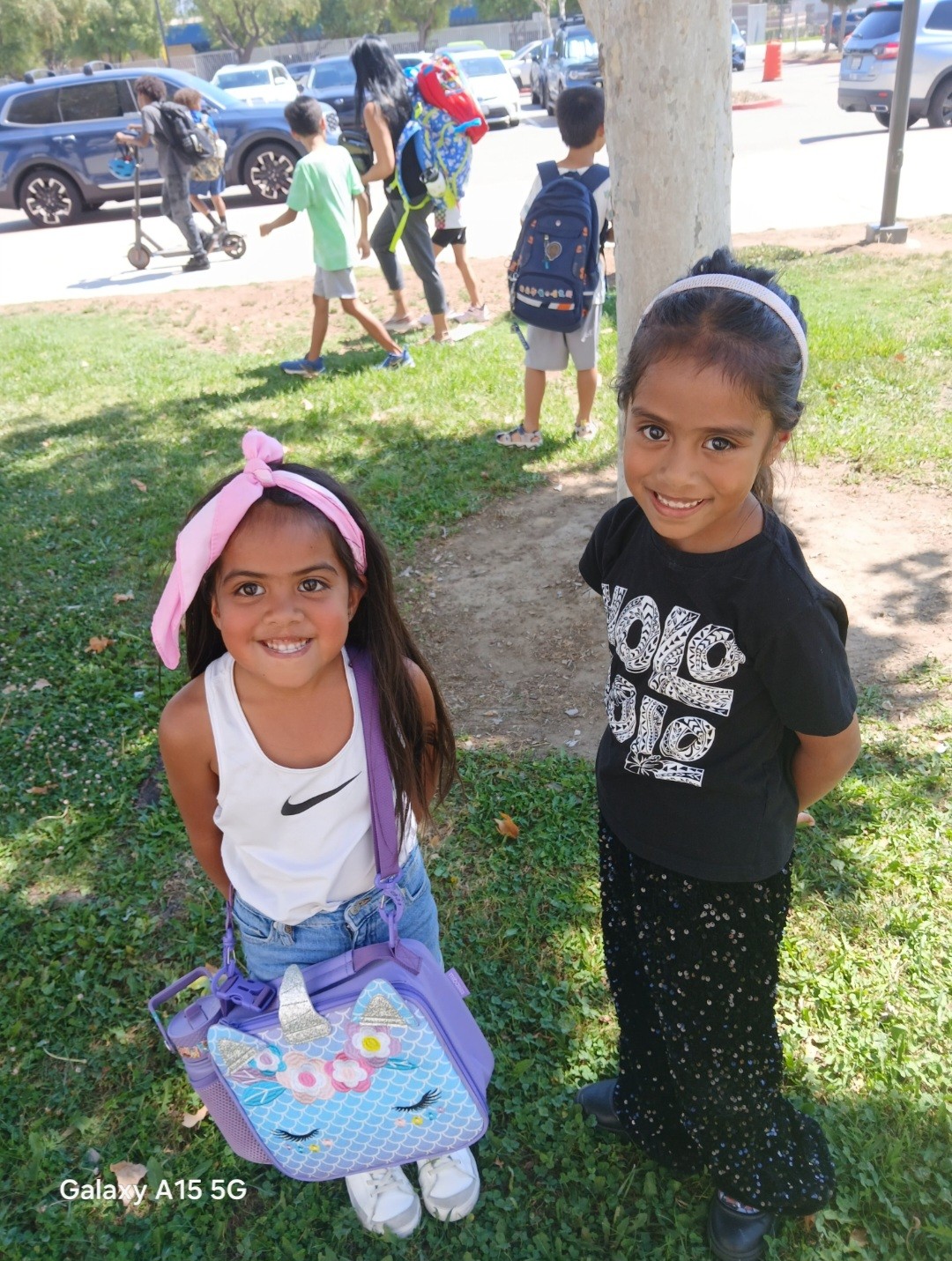 School-age children enjoying time together outdoors